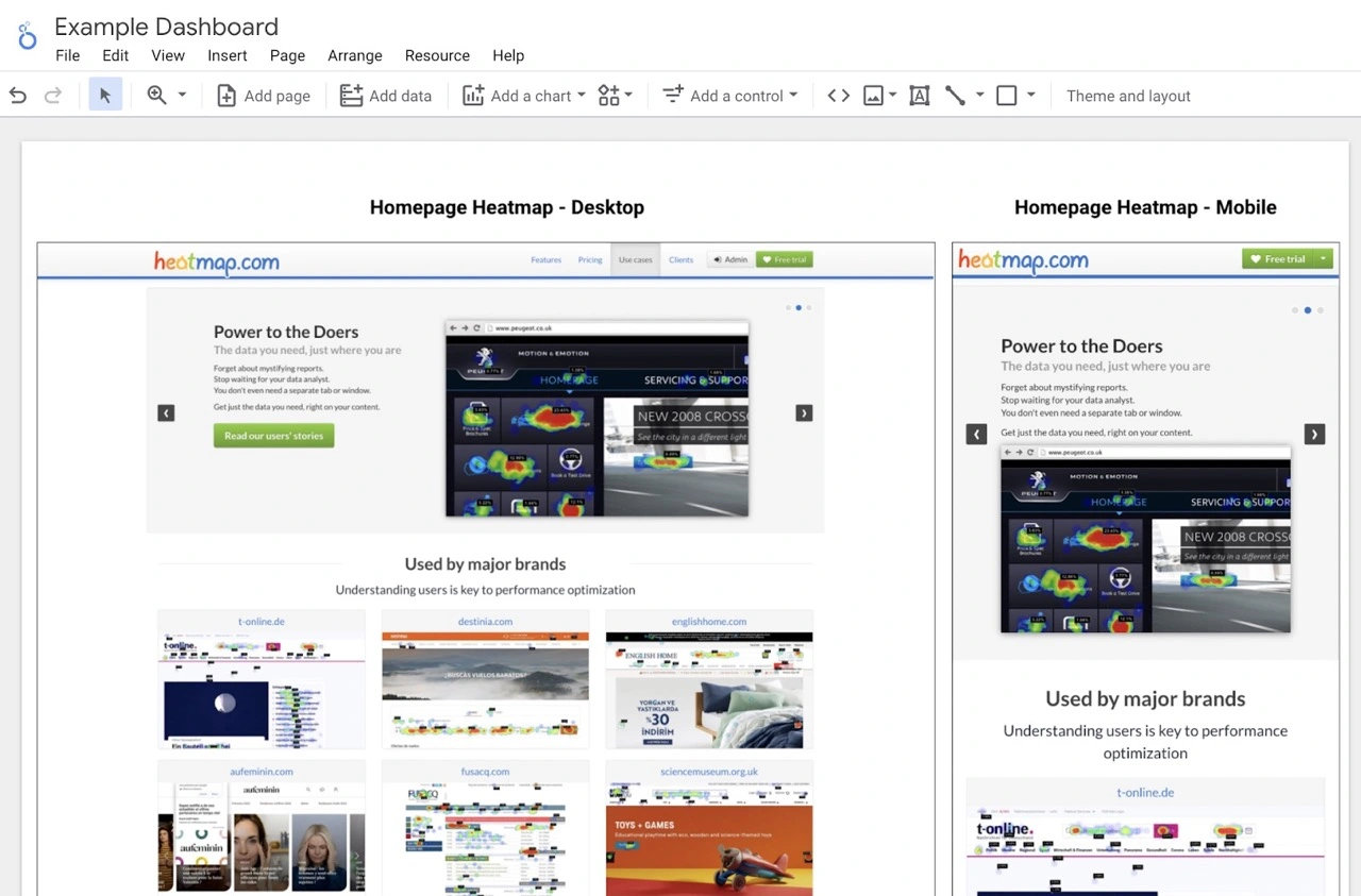 Heatmap Homepage for Desktop and Mobile