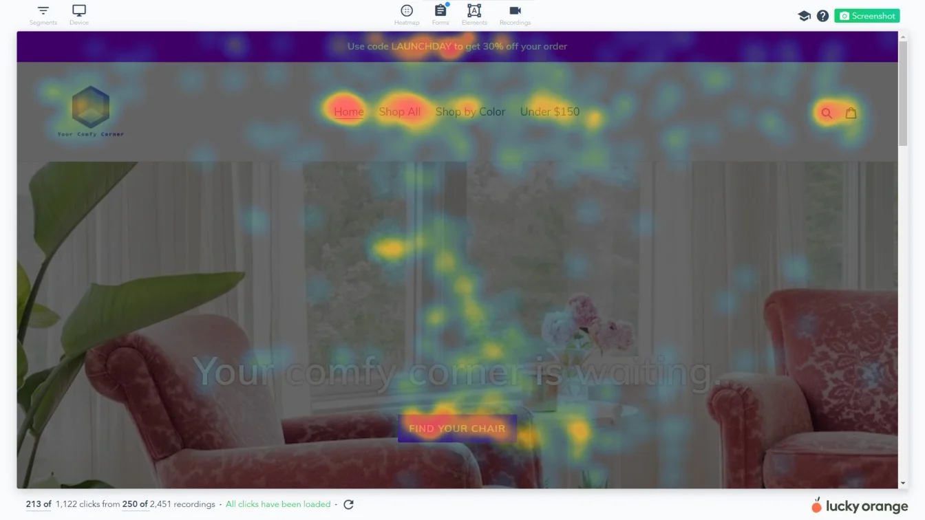 Lucky Orange Heatmap